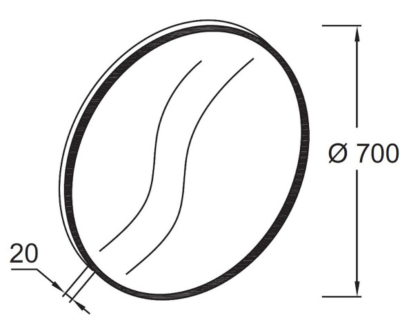 Зеркало Jacob Delafon Odeon Rive Gauche 70 EB1177-S14 Черный сатин