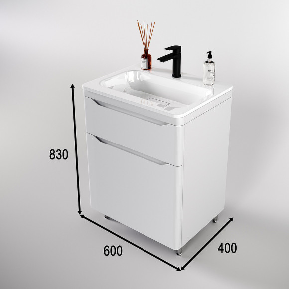 Тумба под раковину Style Line Марелла 60 Люкс Plus СС-00002395 Белый матовый антискрейтч Тумба под раковину Style Line Марелла 60 Люкс Plus СС-00002395 Белый матовый антискрейтч