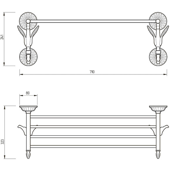 Полка для полотенец Migliore Luxor 26127 Золото Полка для полотенец Migliore Luxor 26127 Золото