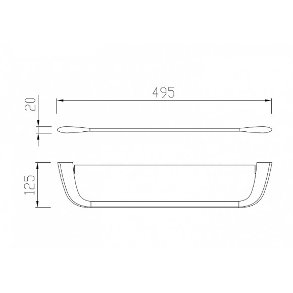 Стеклянная полка Abber Nord AA1555B Черная матовая