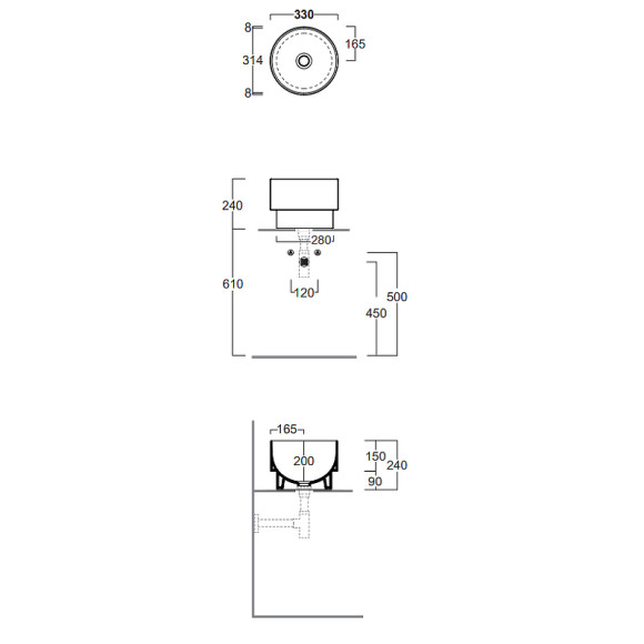 Раковина-чаша Simas Po-mo 33 PO03bi Белая Раковина-чаша Simas Po-mo 33 PO03bi Белая