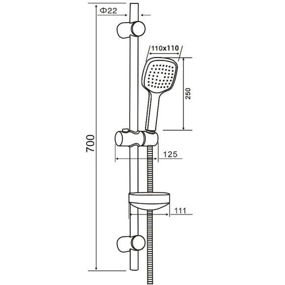 Душевой гарнитур Orange O-Shower OS704cr Хром Душевой гарнитур Orange O-Shower OS704cr Хром