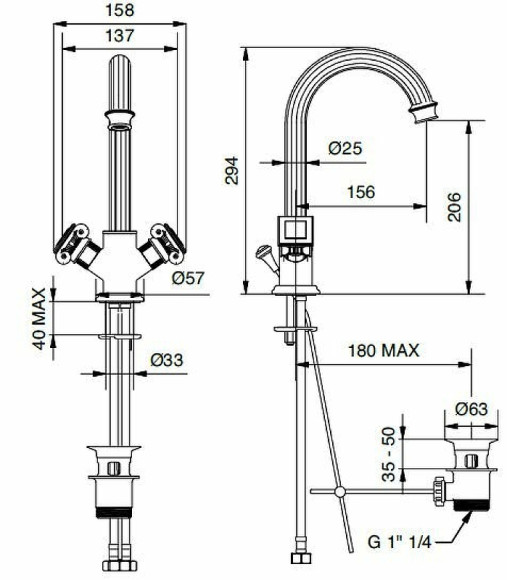 Смеситель для раковины Cezares Olimp LS2 OLIMP-LS2-02-M Бронза