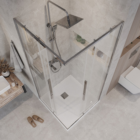 Душевой уголок Grossman Galaxy 90х90 300.K33.01.9090.10.00 профиль Хром стекло прозрачное