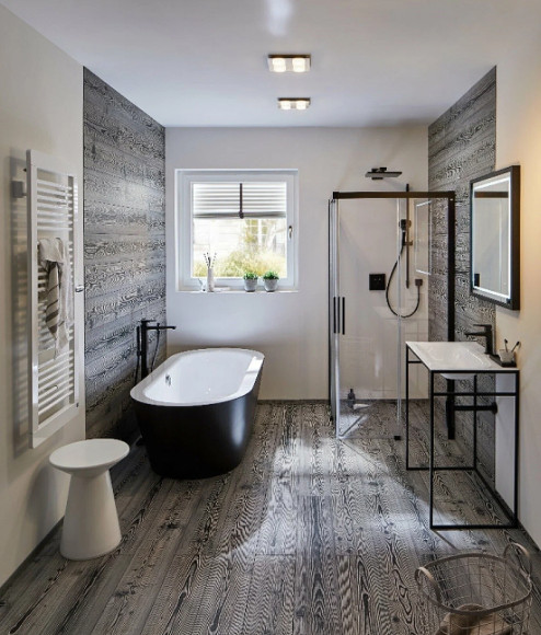 Смеситель для душа Hansgrohe Ecostat Square 15714670 с термостатом Черный матовый