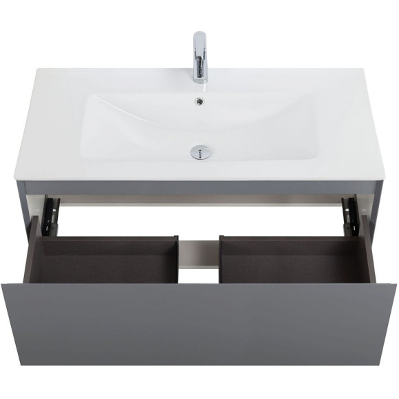 Тумба под раковину Art&Max Latina 100 AM-Latina-1000-1C-SO-GM подвесная Серая матовая