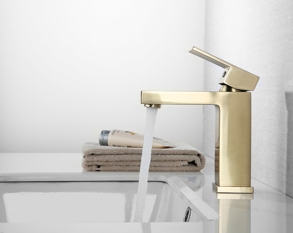 Смеситель для раковины Abber Daheim AF8210G Золото матовое