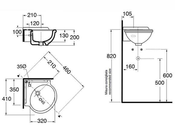 Раковина Azzurra Jubilaeum 35 JULS0353500MBI (JUB35/AN bi)*1 Белая Раковина Azzurra Jubilaeum 35 JULS0353500MBI (JUB35/AN bi)*1 Белая