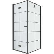 Душевой уголок New Trendy New Soleo Black 90х90 L D-0289A/D-0120B профиль Черный стекло прозрачное