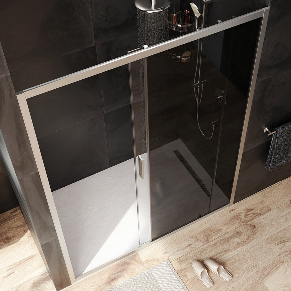 Душевая дверь AM.PM Gem 150 W90G-150-1-195MG профиль Хром матовый стекло тонированное-прозрачное Душевая дверь AM.PM Gem 150 W90G-150-1-195MG профиль Хром матовый стекло тонированное-прозрачное