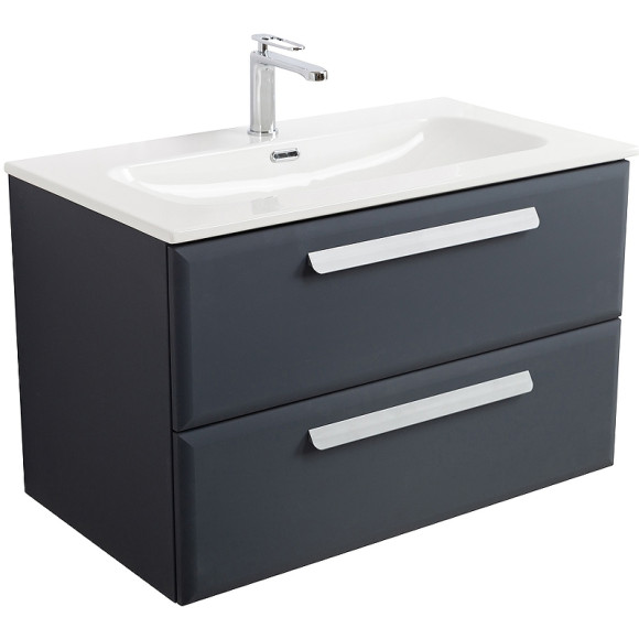 Тумба под раковину Cezares Eco-Cer-N 80 ECO-CER-N-800-2C-SO-GR-P подвесная Grafito без ручек