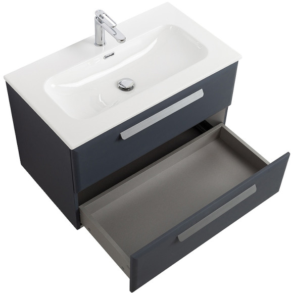 Тумба под раковину Cezares Eco-Cer-N 80 ECO-CER-N-800-2C-SO-GR-P подвесная Grafito без ручек