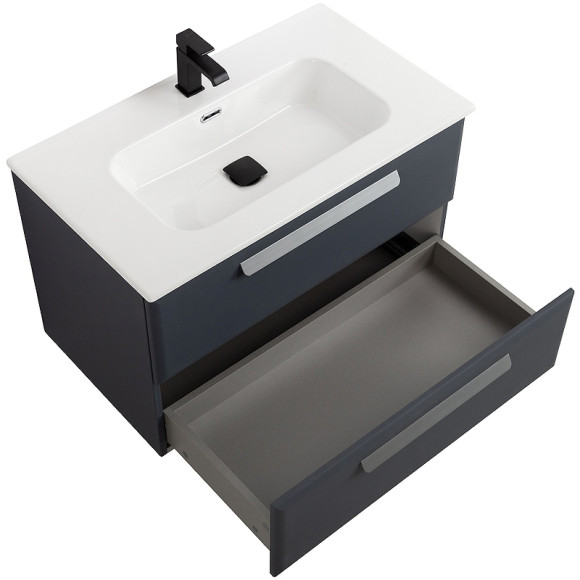 Тумба под раковину Cezares Eco-Cer-N 80 ECO-CER-N-800-2C-SO-GR-P подвесная Grafito без ручек