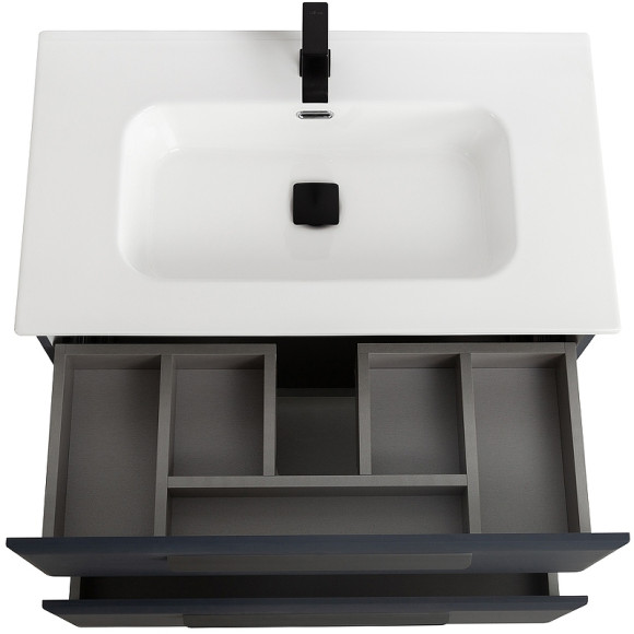 Тумба под раковину Cezares Eco-Cer-N 80 ECO-CER-N-800-2C-SO-GR-P подвесная Grafito без ручек