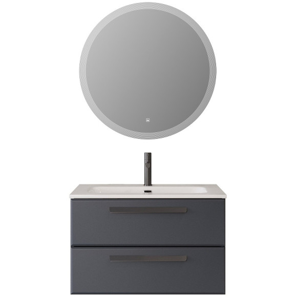 Тумба под раковину Cezares Eco-Cer-N 80 ECO-CER-N-800-2C-SO-GR-P подвесная Grafito без ручек