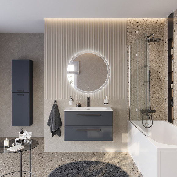 Тумба под раковину Cezares Eco-Cer-N 80 ECO-CER-N-800-2C-SO-GR-P подвесная Grafito без ручек