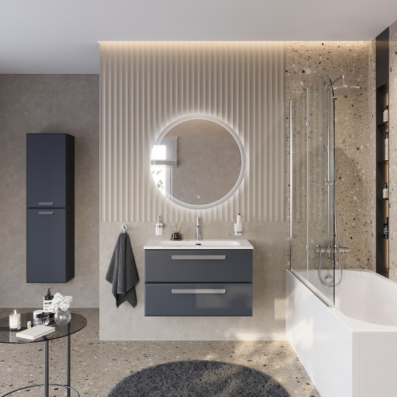 Тумба под раковину Cezares Eco-Cer-N 80 ECO-CER-N-800-2C-SO-GR-P подвесная Grafito без ручек