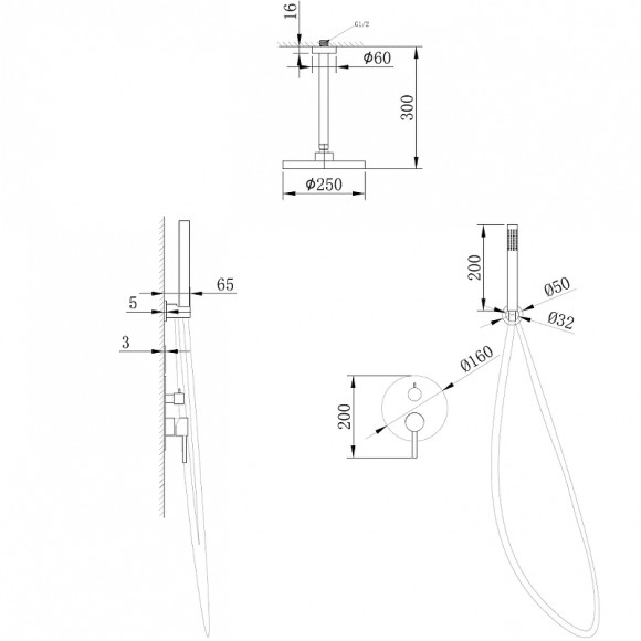 Душевая система Abber Emotion AF8821B Черная матовая Душевая система Abber Emotion AF8821B Черная матовая