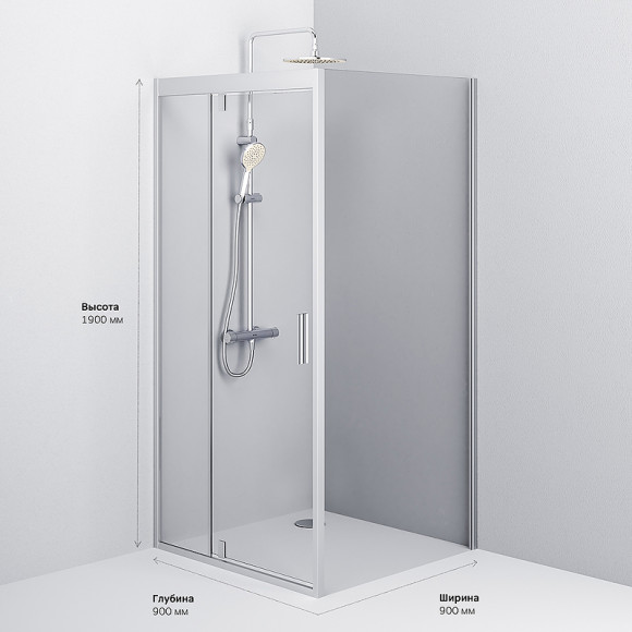 Душевой уголок AM.PM Gem 90х90 W90G-404-090MT профиль Серебро матовое стекло прозрачное Душевой уголок AM.PM Gem 90х90 W90G-404-090MT профиль Серебро матовое стекло прозрачное