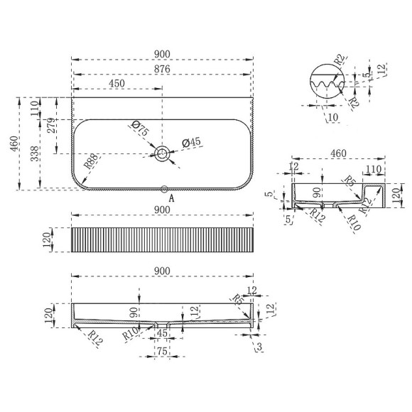 Раковина Vincea 90 VWB-6SG90MW Белая матовая Раковина Vincea 90 VWB-6SG90MW Белая матовая