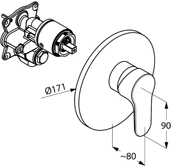 Смеситель для душа Kludi Objekta 326550575 Хром Смеситель для душа Kludi Objekta 326550575 Хром