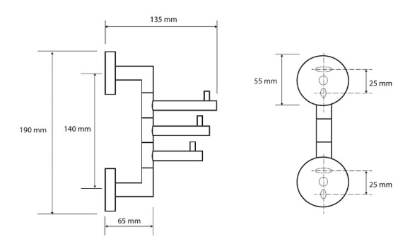 Тройной крючок Bemeta Dark 104206070 поворотный Черный матовый Тройной крючок Bemeta Dark 104206070 поворотный Черный матовый