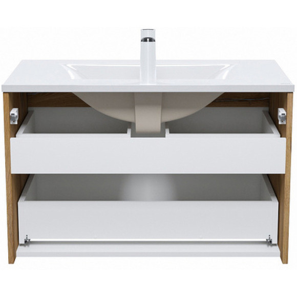 Тумба с раковиной Iddis Cloud 80 CLO80Y0i95K подвесная Белая матовая Дуб золотистый