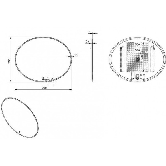 Зеркало Esbano 98 ESMI2073KDO с подсветкой с сенсорным выключателем и подогревом Зеркало Esbano 98 ESMI2073KDO с подсветкой с сенсорным выключателем и подогревом