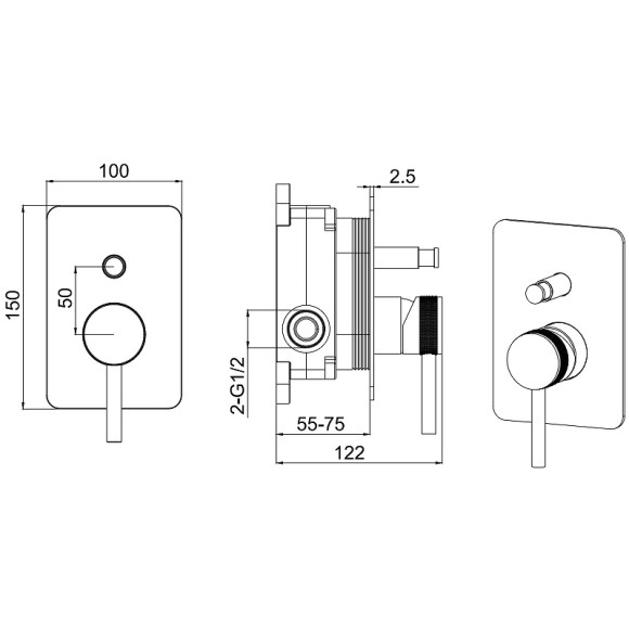 Смеситель для душа Allen Brau Priority 5.31011-MG Графит брашированный Смеситель для душа Allen Brau Priority 5.31011-MG Графит брашированный