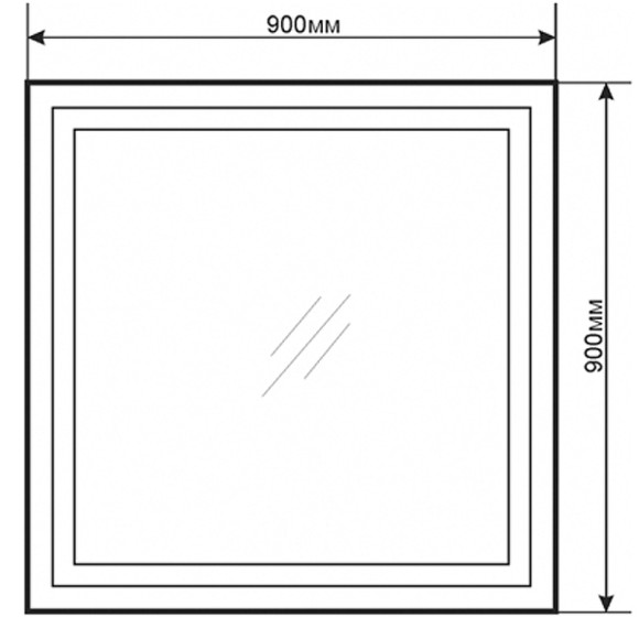 Зеркало Comforty Квадрат 90 00-00005264 с подсветкой с бесконтактным выключателем Зеркало Comforty Квадрат 90 00-00005264 с подсветкой с бесконтактным выключателем