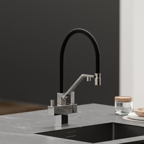 Смеситель для кухни Sancos Loro SC4007CH Хром Черный Смеситель для кухни Sancos Loro SC4007CH Хром Черный
