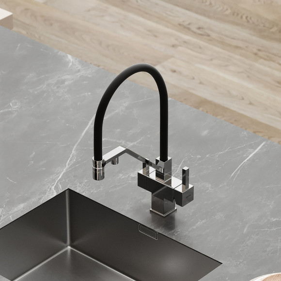 Смеситель для кухни Sancos Loro SC4007CH Хром Черный Смеситель для кухни Sancos Loro SC4007CH Хром Черный