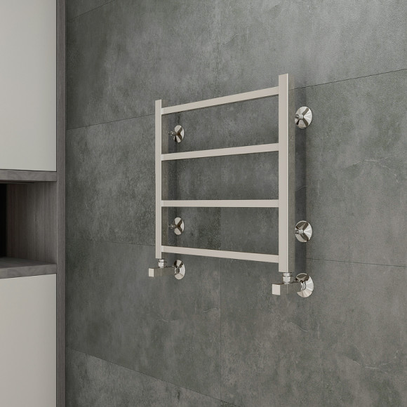 Водяной полотенцесушитель Terminus Ватикан П4 500x500 4670078543998 Хром, нижнее подключение, G 1/2" ВР