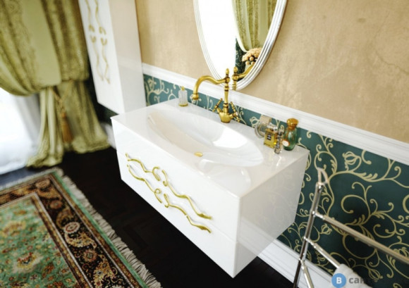 Тумба под раковину Clarberg Due amanti 100 DUE0110W подвесная Белая без ручек Тумба под раковину Clarberg Due amanti 100 DUE0110W подвесная Белая без ручек