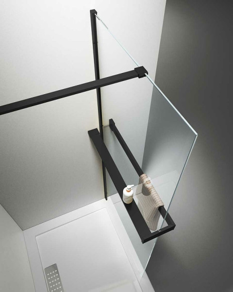 Душевая перегородка Vincea Walk-In HR 90 L VSW-4HR900CLB профиль Черный матовый стекло прозрачное Душевая перегородка Vincea Walk-In HR 90 L VSW-4HR900CLB профиль Черный матовый стекло прозрачное