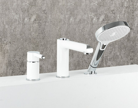 Смеситель на борт ванны Gappo G03-8 G1103-8 Белый Хром