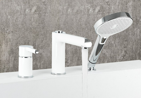 Смеситель на борт ванны Gappo G03-8 G1103-8 Белый Хром