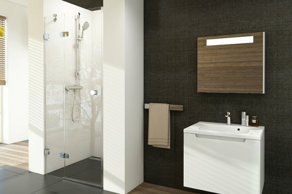 Душевая дверь Ravak Brilliant BSD2-100 A L 0ULAAA00Z1 профиль Хром стекло Transparent