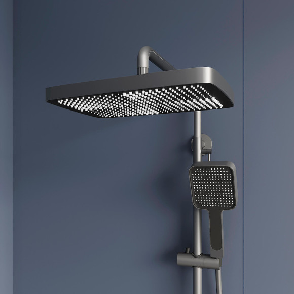 Душевая система RGW Shower Panels SP-34Gr 51140134-11 с термостатом Серая Душевая система RGW Shower Panels SP-34Gr 51140134-11 с термостатом Серая