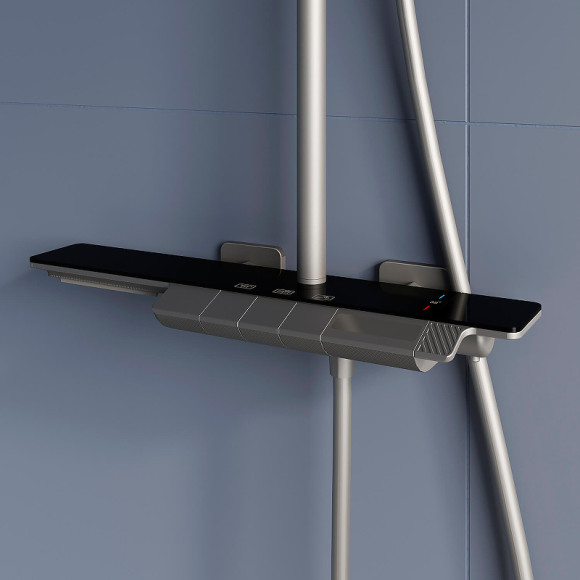 Душевая система RGW Shower Panels SP-34Gr 51140134-11 с термостатом Серая Душевая система RGW Shower Panels SP-34Gr 51140134-11 с термостатом Серая