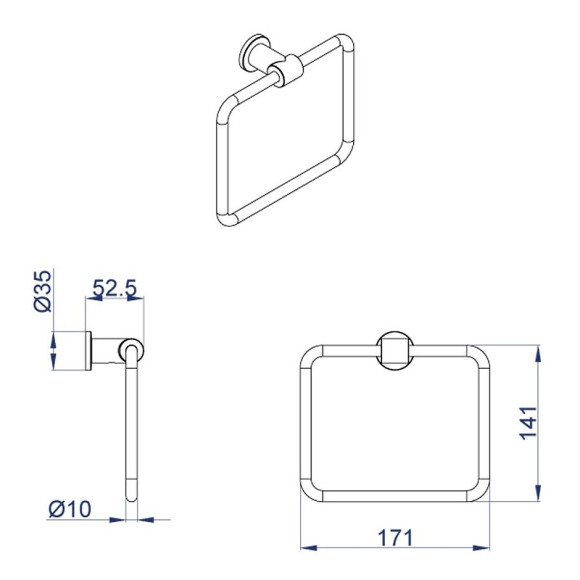 Кольцо для полотенец Azario Forny AZ-88311A Хром Кольцо для полотенец Azario Forny AZ-88311A Хром