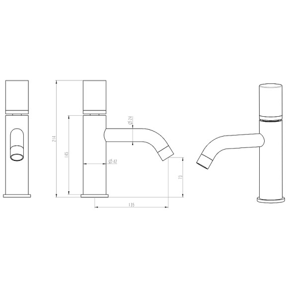Смеситель для раковины Boheme Stick 121-NB.2 Никель