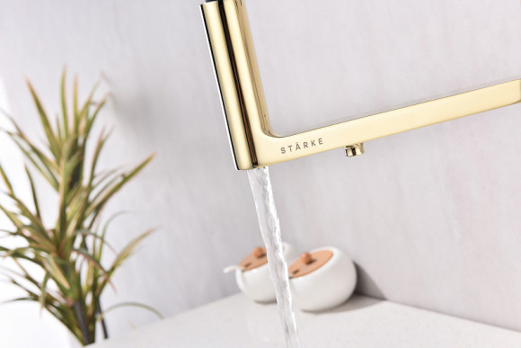 Смеситель для кухни Paulmark Tornado To213402-G Золото