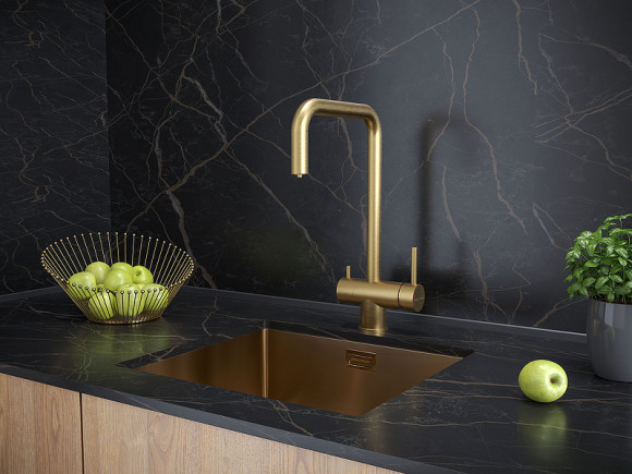 Смеситель для кухни Paulmark Wetter We213030-BG Брашированное золото