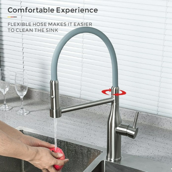 Смеситель для кухни Gappo G4398-55 Нержавеющая сталь Серый Смеситель для кухни Gappo G4398-55 Нержавеющая сталь Серый