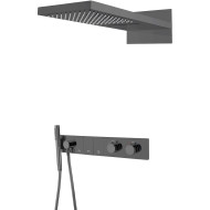 Душевая система Boheme Zodiac 133-SGM с термостатом Оружейная сталь глянцевая