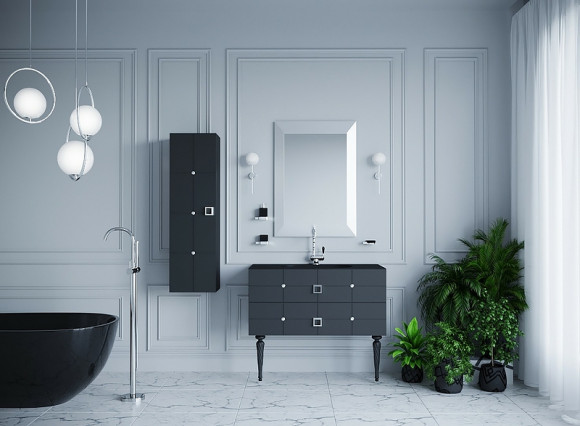 Тумба под раковину Boheme Armadi Art Vallessi Avangarde Piazza 80 841-080-BCR подвесная Черная Хром