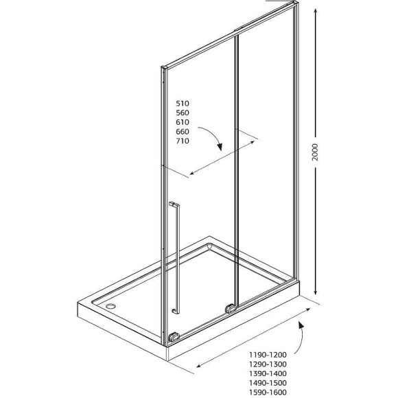 Душевая дверь Allen Brau Fantasy 160 3.11010.00 профиль Хром стекло прозрачное