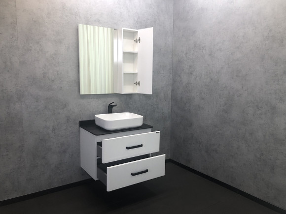 Зеркало со шкафом Comforty Амстердам 75 00004144209 Белый глянец Зеркало со шкафом Comforty Амстердам 75 00004144209 Белый глянец