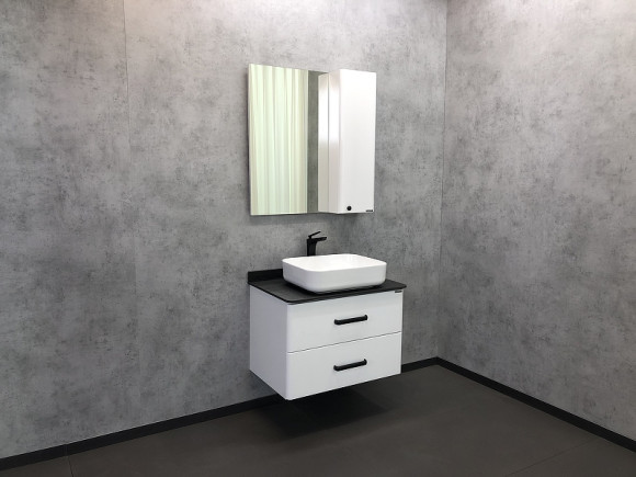 Зеркало со шкафом Comforty Амстердам 75 00004144209 Белый глянец Зеркало со шкафом Comforty Амстердам 75 00004144209 Белый глянец